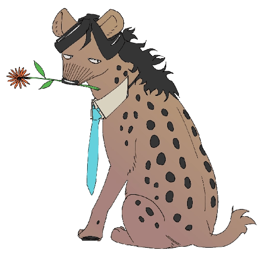 Hyena Aizawa biting a rose